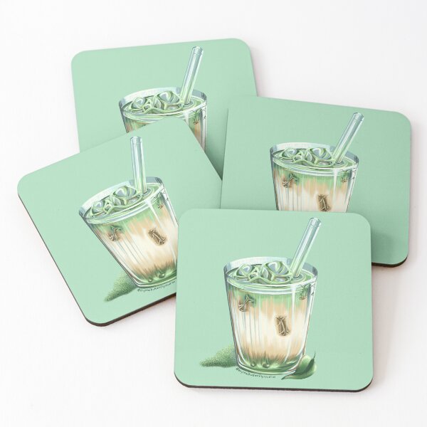 Item preview, Iced Vanilla Matcha Latte Aesthetic Art designed and sold by KrystalBStudios.