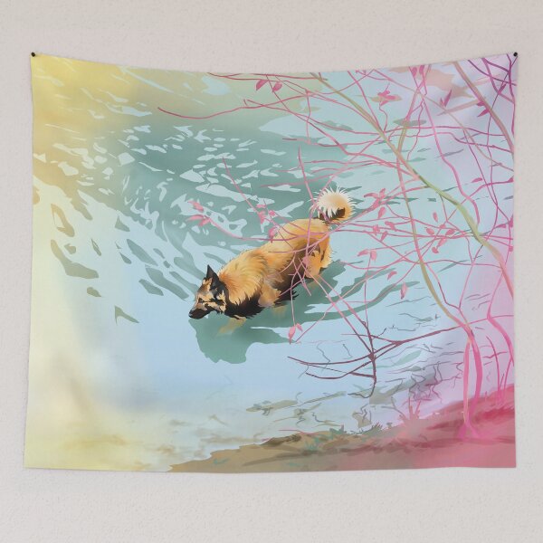 Item preview, Belgian Tervueren bathing in Japanese lake designed and sold by JackieCorrado.