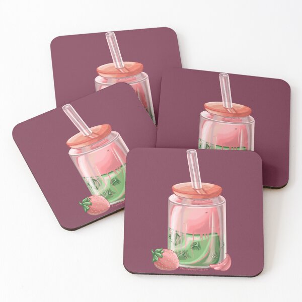Item preview, Strawberry Cold Foam Matcha Aesthetic Art designed and sold by KrystalBStudios.