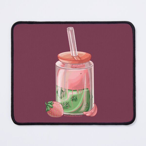 Item preview, Strawberry Cold Foam Matcha Aesthetic Art designed and sold by KrystalBStudios.