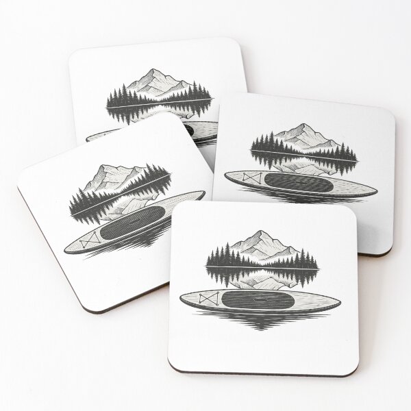 Item preview, Paddle Board with Mountain Reflection Illustration designed and sold by SassyArtistry.