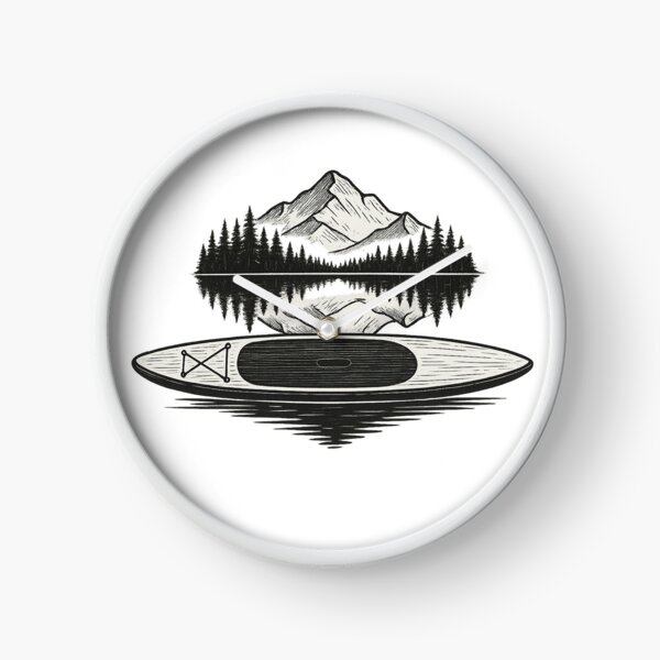Item preview, Paddle Board with Mountain Reflection Illustration designed and sold by SassyArtistry.