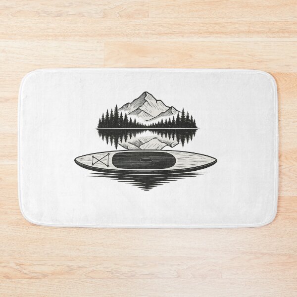 Item preview, Paddle Board with Mountain Reflection Illustration designed and sold by SassyArtistry.