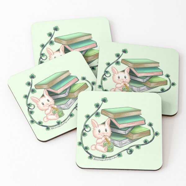 Item preview, Matcha Bunny and Books Aesthetic Art designed and sold by KrystalBStudios.