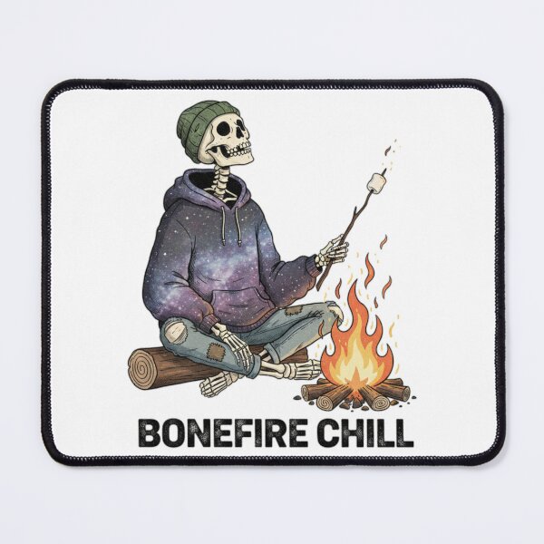 Item preview, Bonefire Chill: Cosmic Skeleton Camping designed and sold by ADBIB Design.