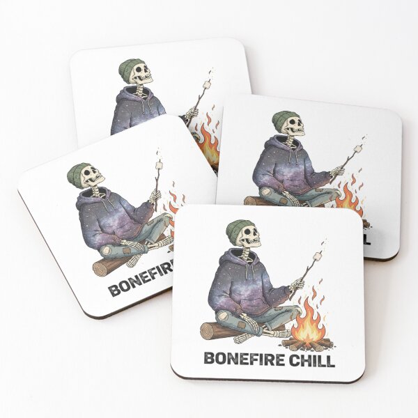 Item preview, Bonefire Chill: Cosmic Skeleton Camping designed and sold by  ADBIB Design.