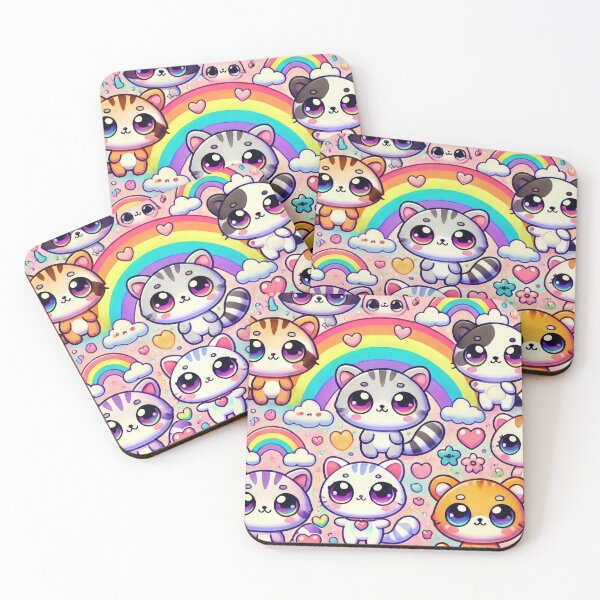 Item preview, Kawaii Rainbow Cats  designed and sold by CrystalMArt92.