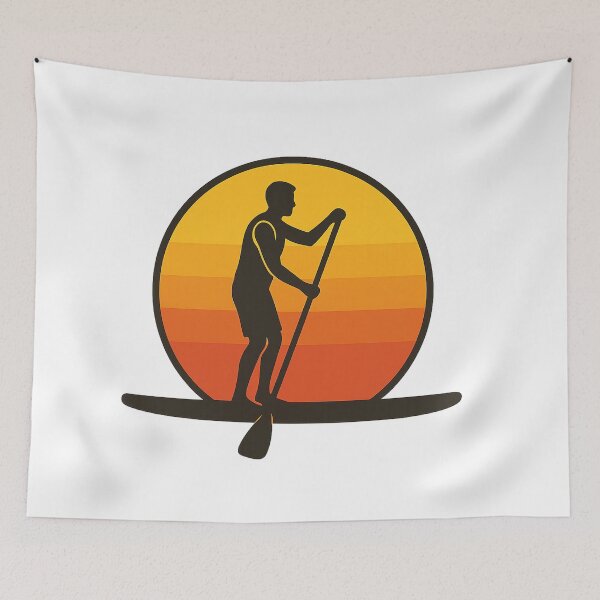 Item preview, Man Paddle Boarding at Sunset Silhouette designed and sold by SassyArtistry.