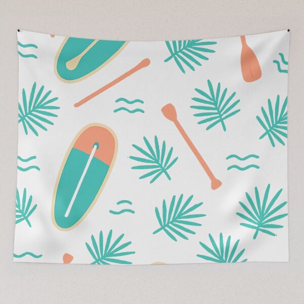 Item preview, Tropical Paddle Board Seamless Pattern designed and sold by SassyArtistry.