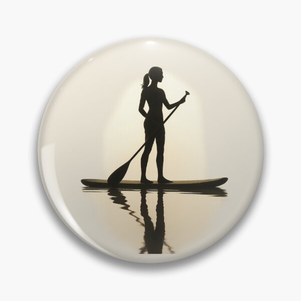 Item preview, Woman Paddle Boarding at Sunset Reflection designed and sold by SassyArtistry.