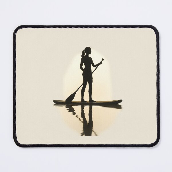 Item preview, Woman Paddle Boarding at Sunset Reflection designed and sold by SassyArtistry.