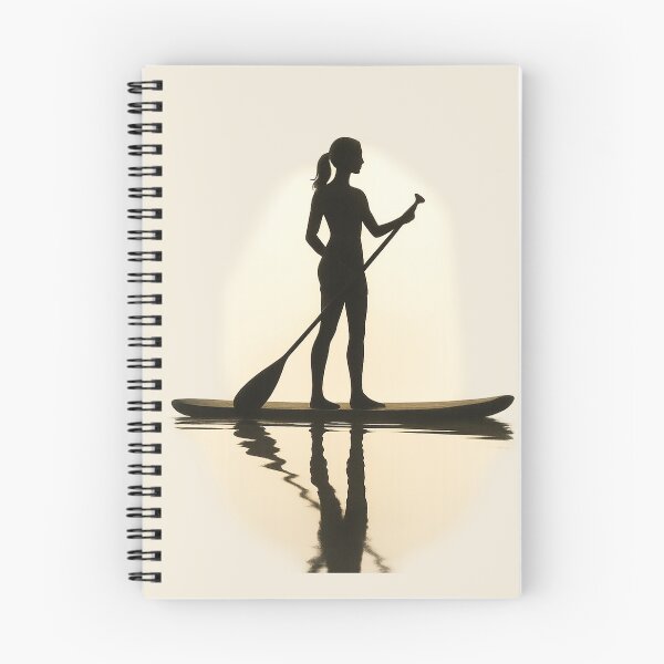 Item preview, Woman Paddle Boarding at Sunset Reflection designed and sold by SassyArtistry.