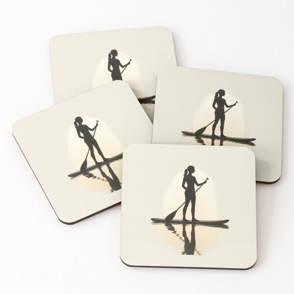 Item preview, Woman Paddle Boarding at Sunset Reflection designed and sold by SassyArtistry.