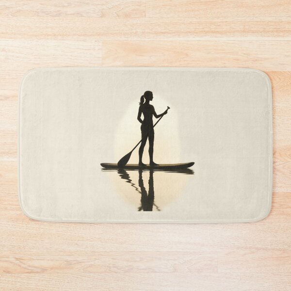 Item preview, Woman Paddle Boarding at Sunset Reflection designed and sold by SassyArtistry.
