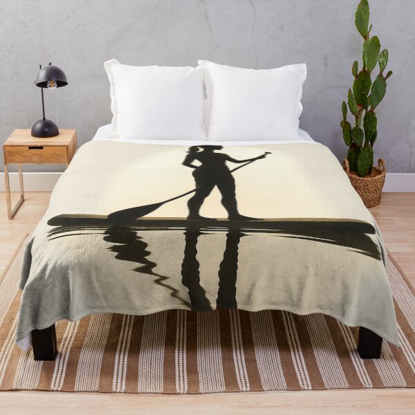 Item preview, Woman Paddle Boarding at Sunset Reflection designed and sold by SassyArtistry.