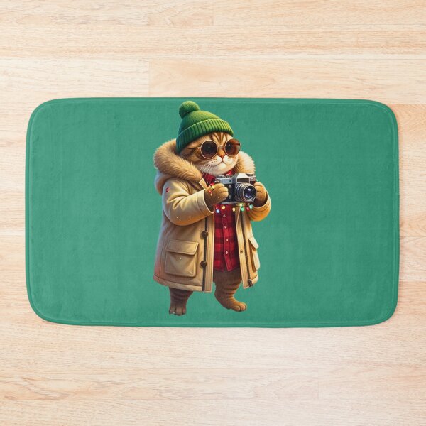 Item preview, Christmas Photographer Cat | Cool Cat with Camera | Festive Holiday Snapshot Kitty designed and sold by E-SarnEdge.