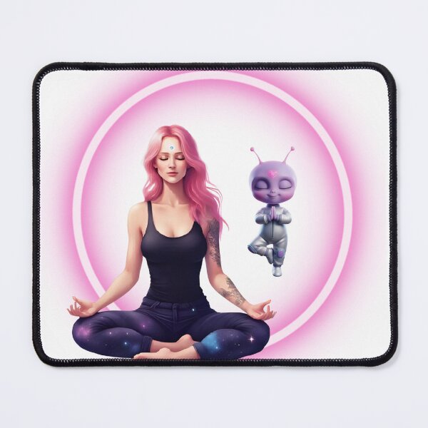 Item preview, Meditating Starseed Neon Ring with Alien designed and sold by Awaken With Tara.