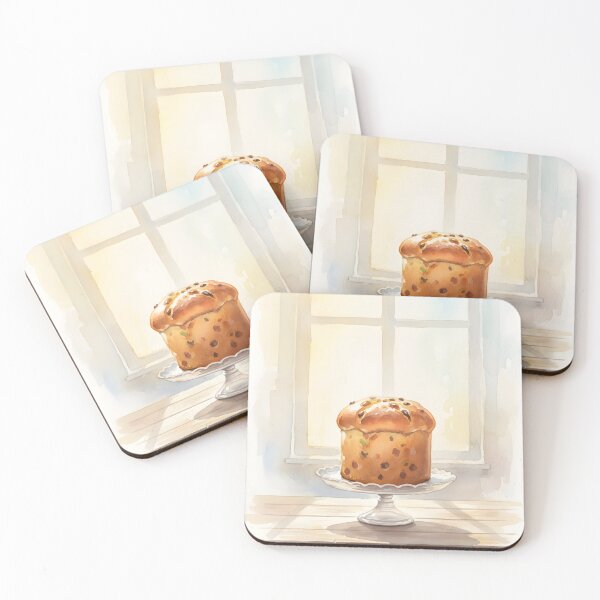 Item preview, A single sweet bread on a cake stand in front of a bright window designed and sold by homydesign.