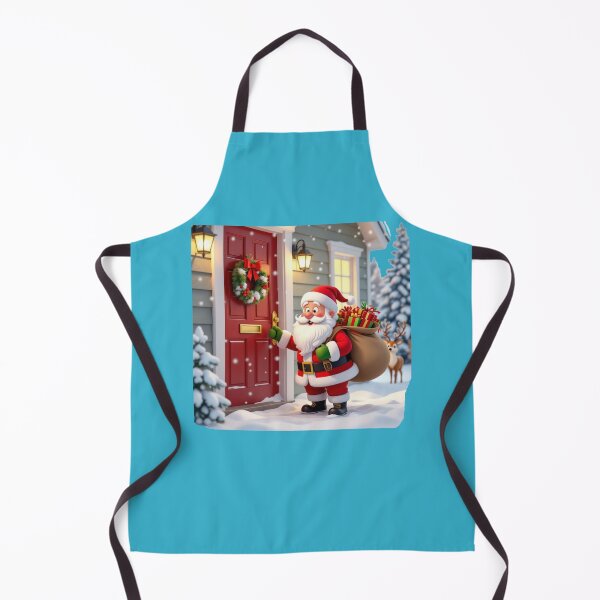 Item preview, Cute Santa Knocking on Door – 3D Funny Scene , designed and sold by PaintMeWorld.