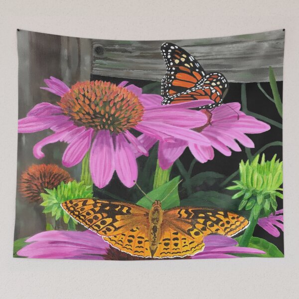 Item preview, Butterflies at the Coneflower Buffet (Horizontal) designed and sold by JudysArtCompany.