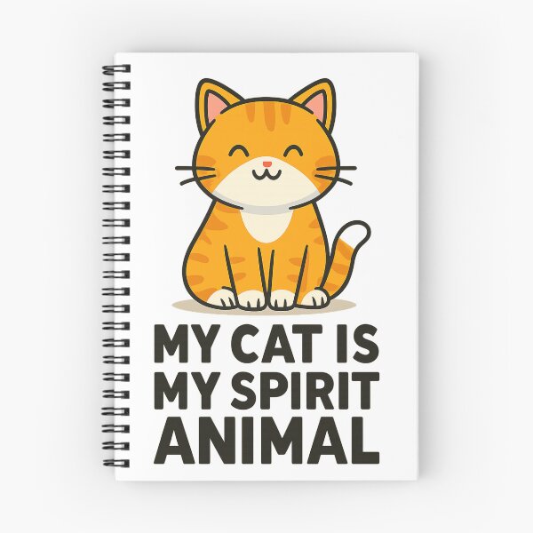 Item preview, Funny Cat T-Shirt Design – "My Cat is My Spirit Animal" Cartoon Style designed and sold by CuteOasis.
