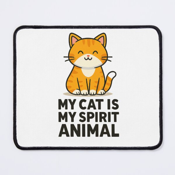 Item preview, Funny Cat T-Shirt Design – "My Cat is My Spirit Animal" Cartoon Style designed and sold by CuteOasis.