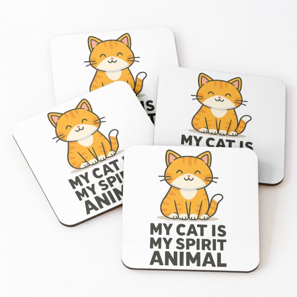 Item preview, Funny Cat T-Shirt Design – "My Cat is My Spirit Animal" Cartoon Style designed and sold by CuteOasis.