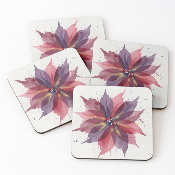 Item preview, Watercolor Poinsettia Bloom with Gold Splatter designed and sold by homydesign.