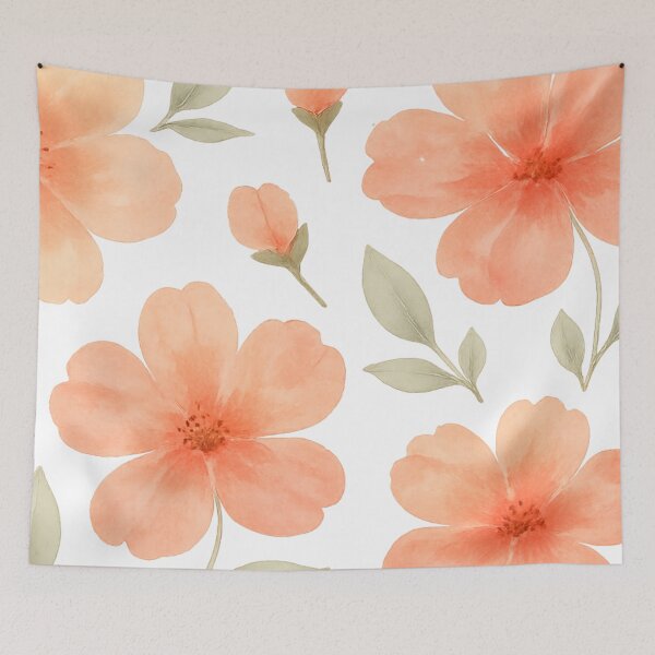 Item preview, Peach Watercolor Flower Collection designed and sold by SassyArtistry.