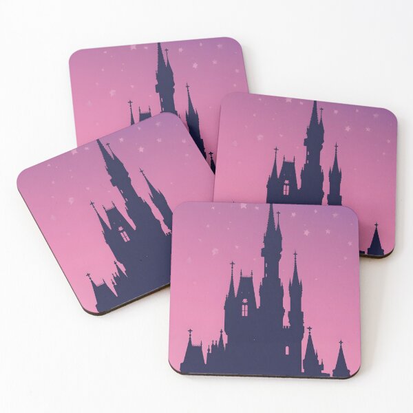 Item preview, Minimalist Fantasy Castle – Crystal Palace under Purple-Pink Stars designed and sold by Valeree Store.