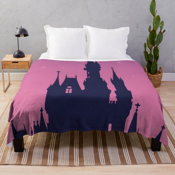 Item preview, Minimalist Fantasy Castle – Crystal Palace under Purple-Pink Stars designed and sold by Valeree Store.