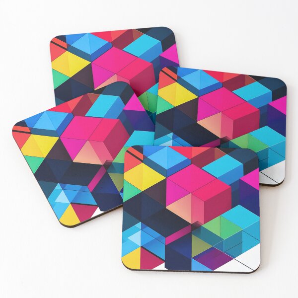 Item preview, Color Cubic Harmony – Geometric Glass Design designed and sold by NizuCaCi.