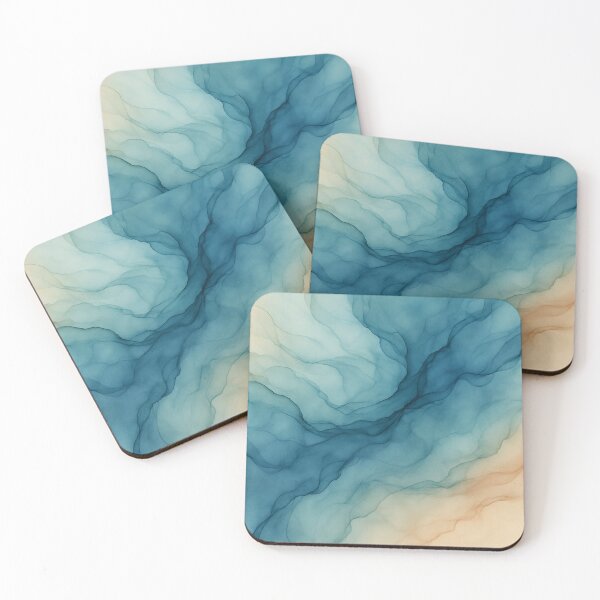 Item preview, Blue and Beige Abstract Fluid Flow designed and sold by SassyArtistry.