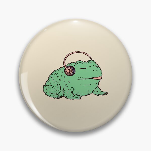 Item preview, Music Headphones Frog, relaxed cartoon illustration designed and sold by Magnificent Lizard.