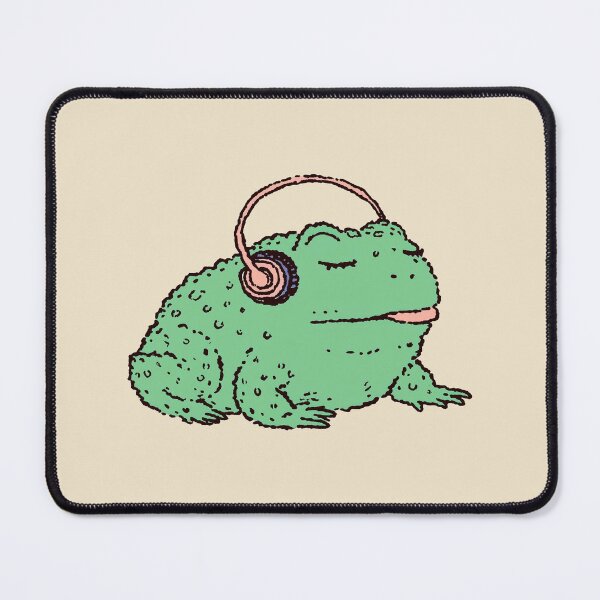 Item preview, Music Headphones Frog, relaxed cartoon illustration designed and sold by Magnificent Lizard.