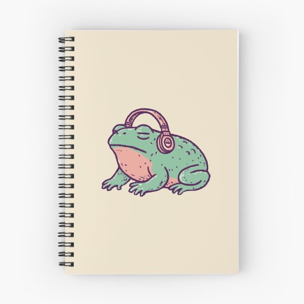Item preview, Music Headphones Frog, retro relaxed illustration designed and sold by Magnificent Lizard.