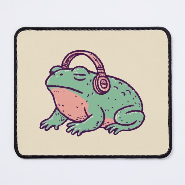 Item preview, Music Headphones Frog, retro relaxed illustration designed and sold by Magnificent Lizard.