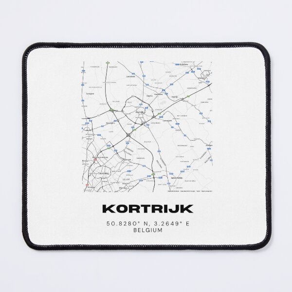 Item preview, Kortrijk Belgium City Map | Minimalist Black and White Street Map Print designed and sold by RM-Journey.