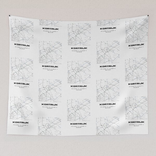 Item preview, Kortrijk Belgium City Map | Minimalist Black and White Street Map Print designed and sold by RM-Journey.