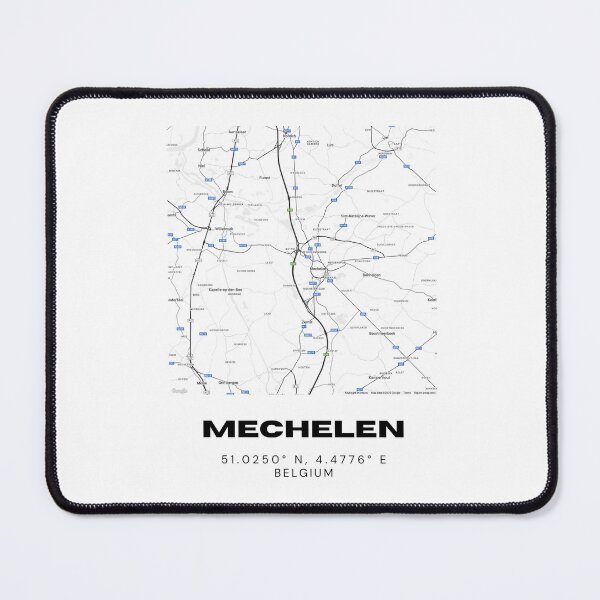 Item preview, Mechelen Belgium Street Map | Modern Black and White Minimalist Design designed and sold by RM-Journey.