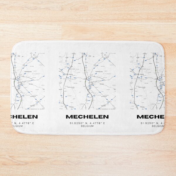 Item preview, Mechelen Belgium Street Map | Modern Black and White Minimalist Design designed and sold by RM-Journey.