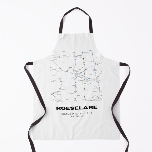 Item preview, Roeselare Belgium Map | Modern Minimalist Black and White Print designed and sold by RM-Journey.