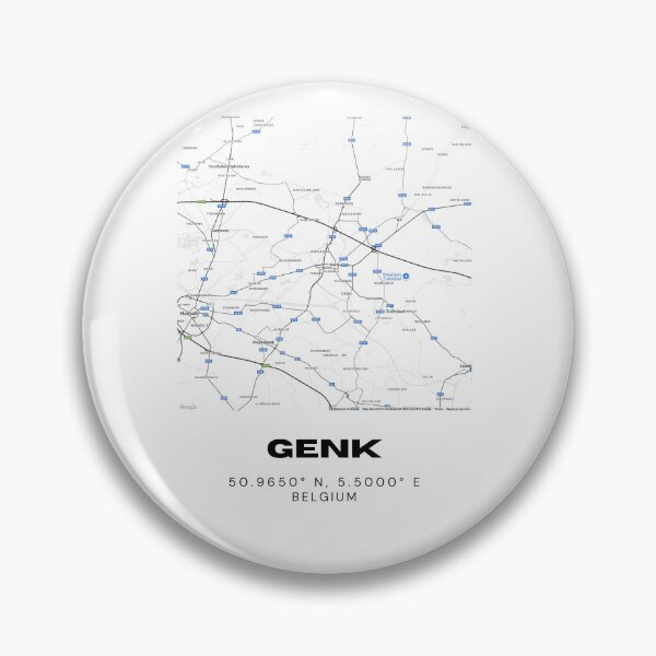 Artikelvorschau, Stadtplan von Genk, Belgien | Minimalistischer, moderner Schwarz-Weiß-Stadtplan entworfen und verkauft von RM-Journey.