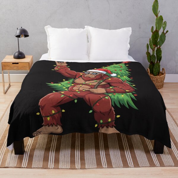 Item preview, Santa Bigfoot with Christmas Tree Lights Funny Holiday Graphic. designed and sold by fluxwear2025.