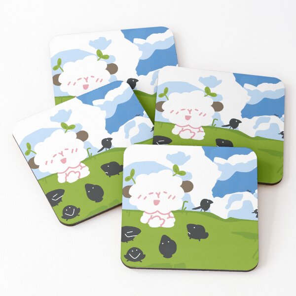 Item preview, Super Cute Fluffy Lamb & Black Silhouette Sheep designed and sold by Dahmadlo.