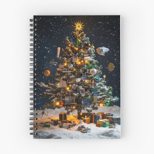 Item preview, Futuristic Space Christmas Tree Under the Stars designed and sold by FlyingDreamsArt.