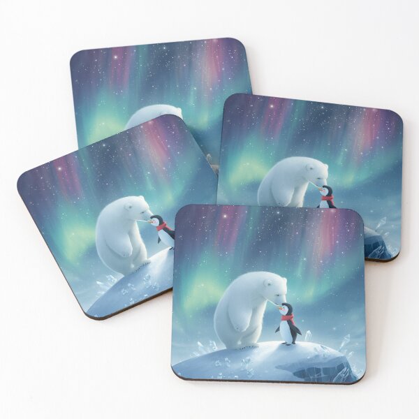 Item preview, Aurora Kiss – Penguin and Polar Bear in Love designed and sold by WildlifeWhimsy.