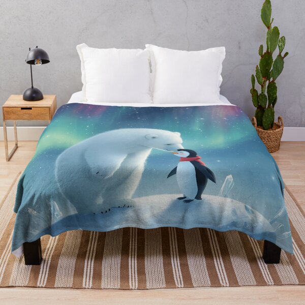 Item preview, Aurora Kiss – Penguin and Polar Bear in Love designed and sold by WildlifeWhimsy.