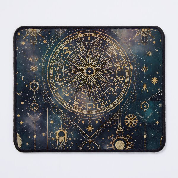 Item preview, Intricate Golden Astrological Chart and Celestial Seamless Pattern designed and sold by MoonlitDoodles1.