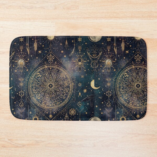 Item preview, Intricate Golden Astrological Chart and Celestial Seamless Pattern designed and sold by MoonlitDoodles1.